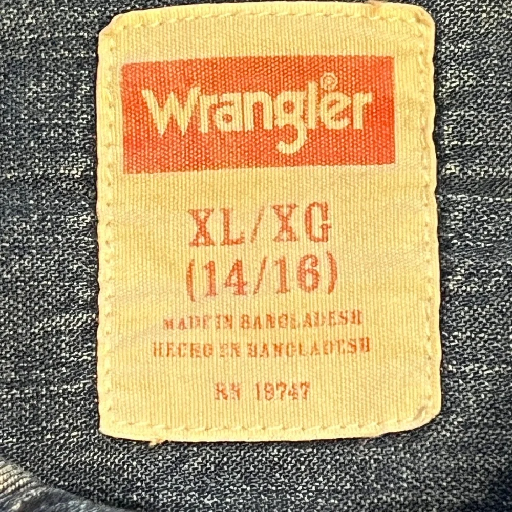 Wrangler Boys XL 14/16 Denim Button Down‎ Shirt Miami Dolphins NFL Long Sleeve
